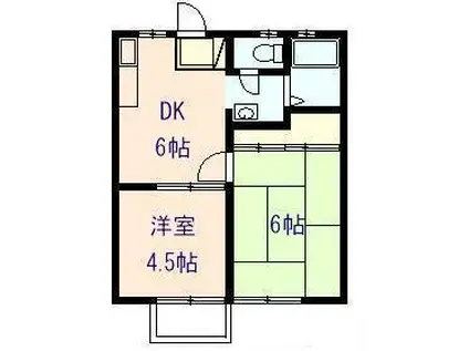 ピア福田(2DK/2階)の間取り写真