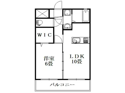 グランドパイン ドゥ(1LDK/1階)の間取り写真