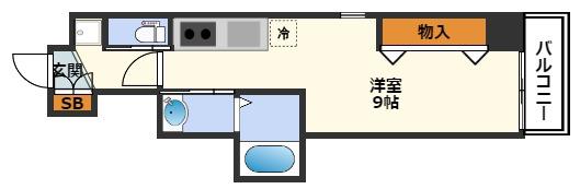 ビガーポリス369天神橋三丁目IIアルチェ(ワンルーム/9階)の間取り写真