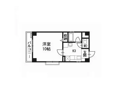 シャルマン清水(1K/3階)の間取り写真
