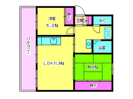 第2石田ビル(2LDK/2階)の間取り写真