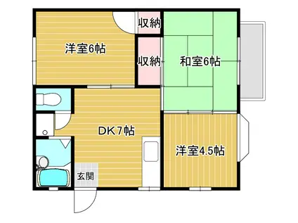 ベルハイム(3DK/2階)の間取り写真