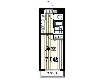 ルピナス5(1K/4階)の間取り写真