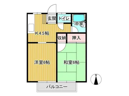 ハイムエクメーネC(2K/1階)の間取り写真