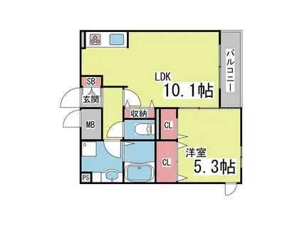 ロッコウコルン(1LDK/2階)の間取り写真