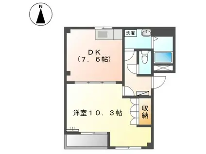 オレンジハウス(1DK/2階)の間取り写真