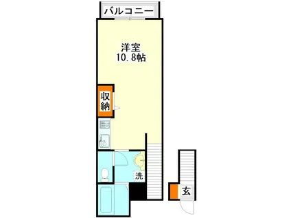 グレイスハイツB棟(ワンルーム/2階)の間取り写真