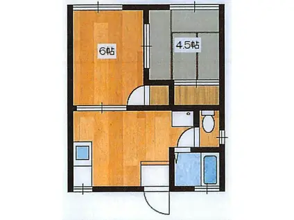 レジデンスKEYS(2DK/2階)の間取り写真