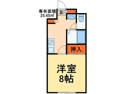 ビュウビレッヂ黒砂(1K/3階)の間取り写真