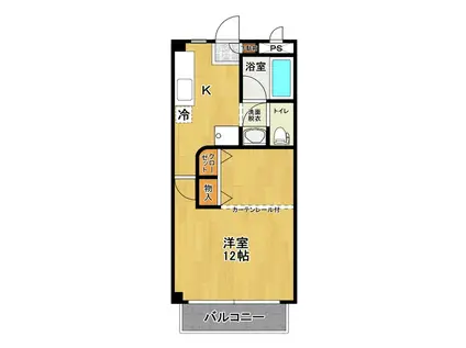 太郎殿ヴィレッジC棟(1K/3階)の間取り写真