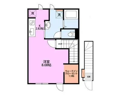 リビンド古正寺(ワンルーム/2階)の間取り写真