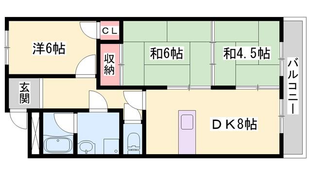 ラ・メゾン・タカセ(3DK/3階)の間取り写真