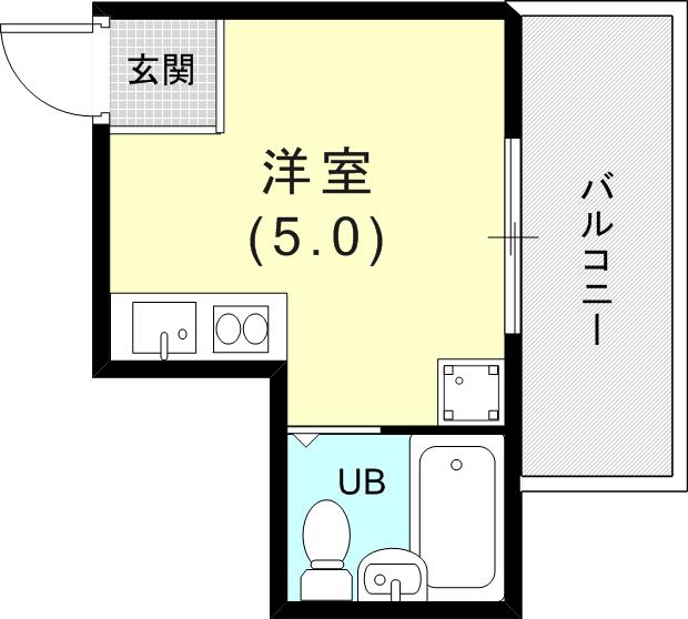 平野エスペランス(ワンルーム/5階)の間取り写真