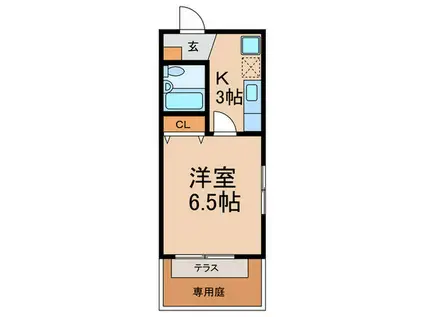 アリーテ六甲(1K/1階)の間取り写真