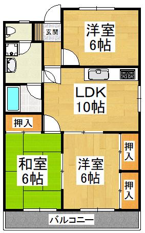 パークサイド青葉(3LDK/2階)の間取り写真