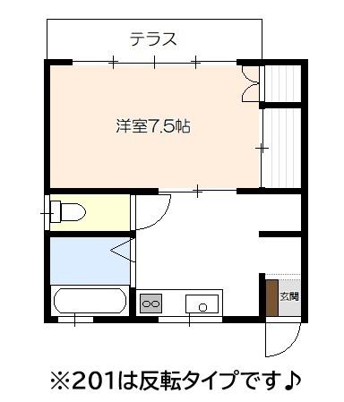 ハートピュア(1K/2階)の間取り写真