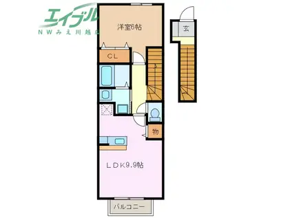 STAR ARBRE(1LDK/2階)の間取り写真