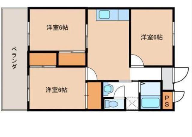 ジュネスKASUGA(3DK/3階)の間取り写真