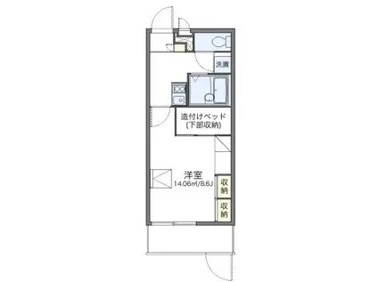 レオパレスリバーサイドイン千星(1K/1階)の間取り写真