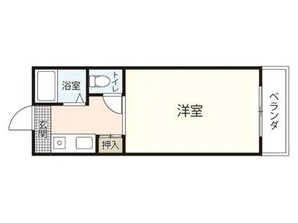 マンションミコノス(1K/2階)の間取り写真