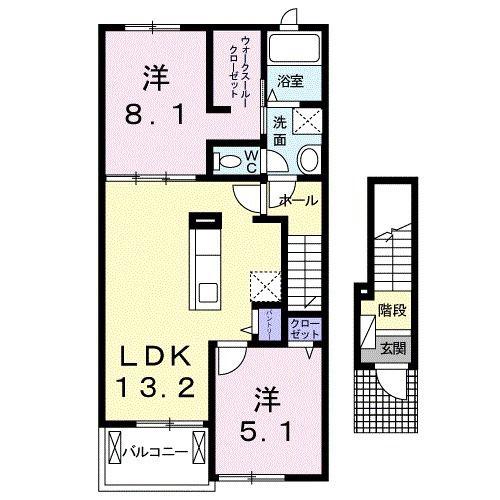 ローレル(2LDK/2階)の間取り写真