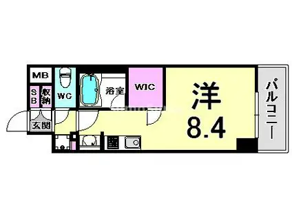 アスヴェル神戸元町海岸通(ワンルーム/11階)の間取り写真