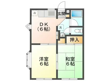 メゾンポルタ(2DK/1階)の間取り写真