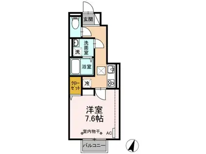 令和BELLII(1K/1階)の間取り写真