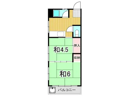 綾瀬パークハイツ(2K/2階)の間取り写真