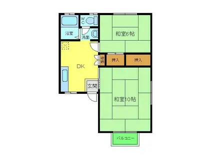 フォーリストハイムB棟(2DK/1階)の間取り写真