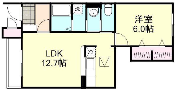 サンクレストB棟(1LDK/1階)の間取り写真
