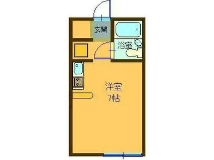 セレーネハイム第26(1K/1階)の間取り写真