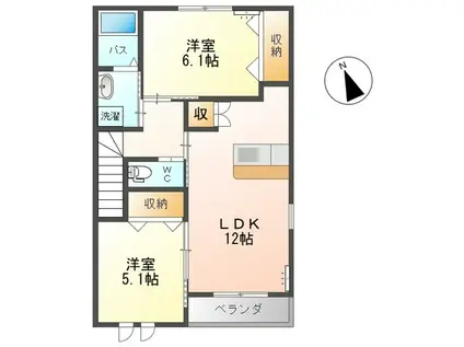 パレスアイム(2LDK/2階)の間取り写真