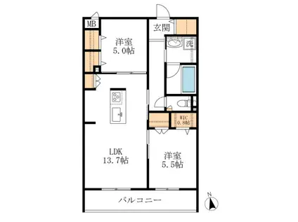グラン シャテーヌ(2LDK/4階)の間取り写真