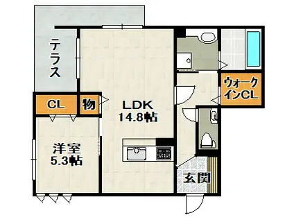 NORDVEST ノールヴェスト(1LDK/1階)の間取り写真