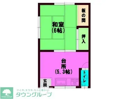 第2八十吉荘(1K/2階)の間取り写真