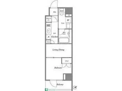 レジデンス門前仲町スクエア(2K/10階)の間取り写真