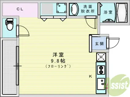 エヌエムヴァンセット(ワンルーム/3階)の間取り写真