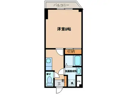 シティパル麻里布(1K/1階)の間取り写真