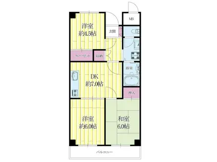 アビタ昭和(3DK/4階)の間取り写真