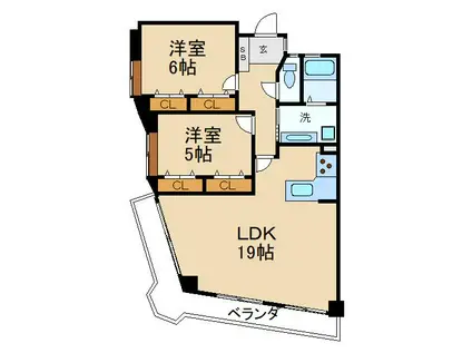 ガーデン楠葉(2LDK/2階)の間取り写真