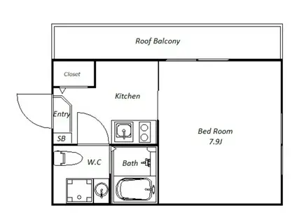 BLUE PALETTE池上(1K/5階)の間取り写真