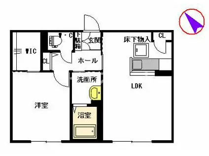 ライトコート I棟(1LDK/1階)の間取り写真