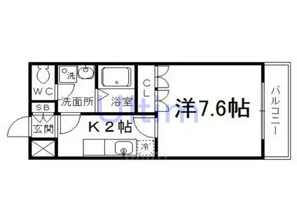 HUS・REI(1K/1階)の間取り写真