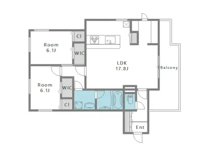 グラサ真田山(2LDK/3階)の間取り写真