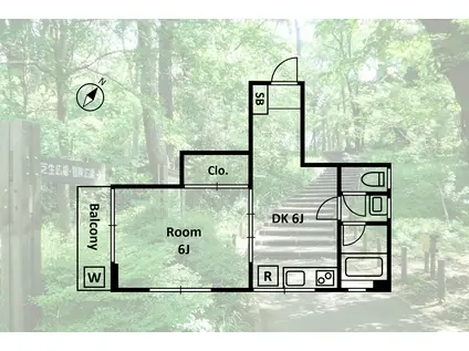 松アネックスビル(1DK/2階)の間取り写真