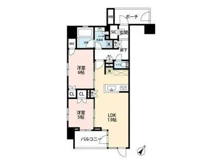 オープンレジデンシア日本橋横山町(2LDK/4階)の間取り写真