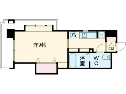 プレステージ・デル・エアポート(1K/9階)の間取り写真