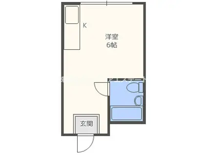 ビーバーハイツ桃ケ池I(ワンルーム/3階)の間取り写真