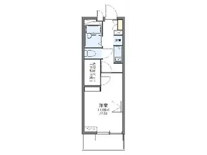 レオパレスOOHARA(1K/3階)の間取り写真